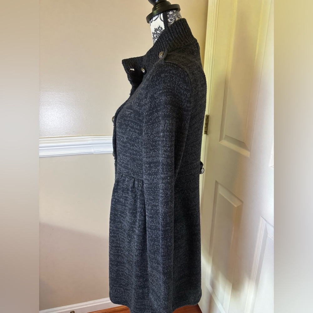 Style Co Cardigan Sweater Band Jacket Grey Double Breasted Military, medium - Picture 3 of 9